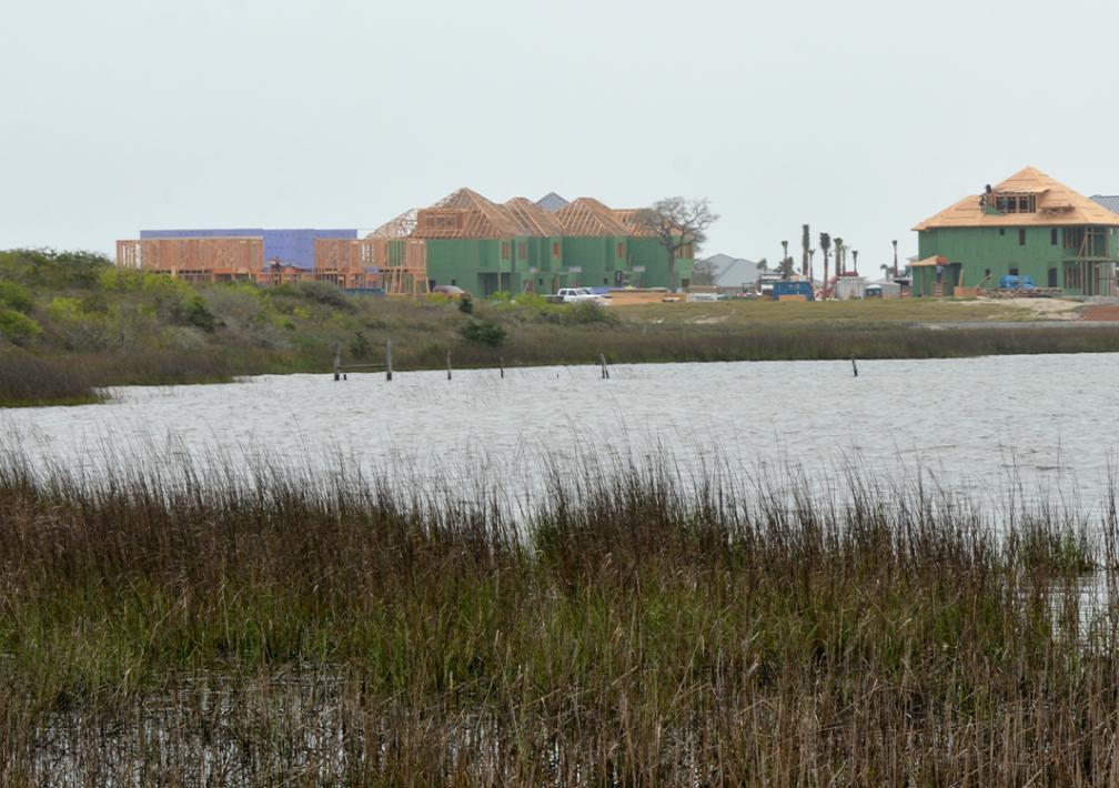 Homes being built on the Texas coast