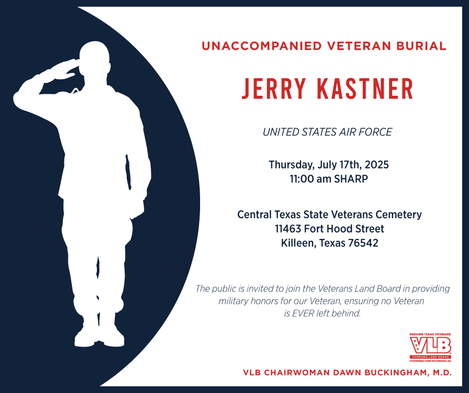 Unaccompanied Veteran Burial for U.S. Air Force Veteran Jerry Kastner