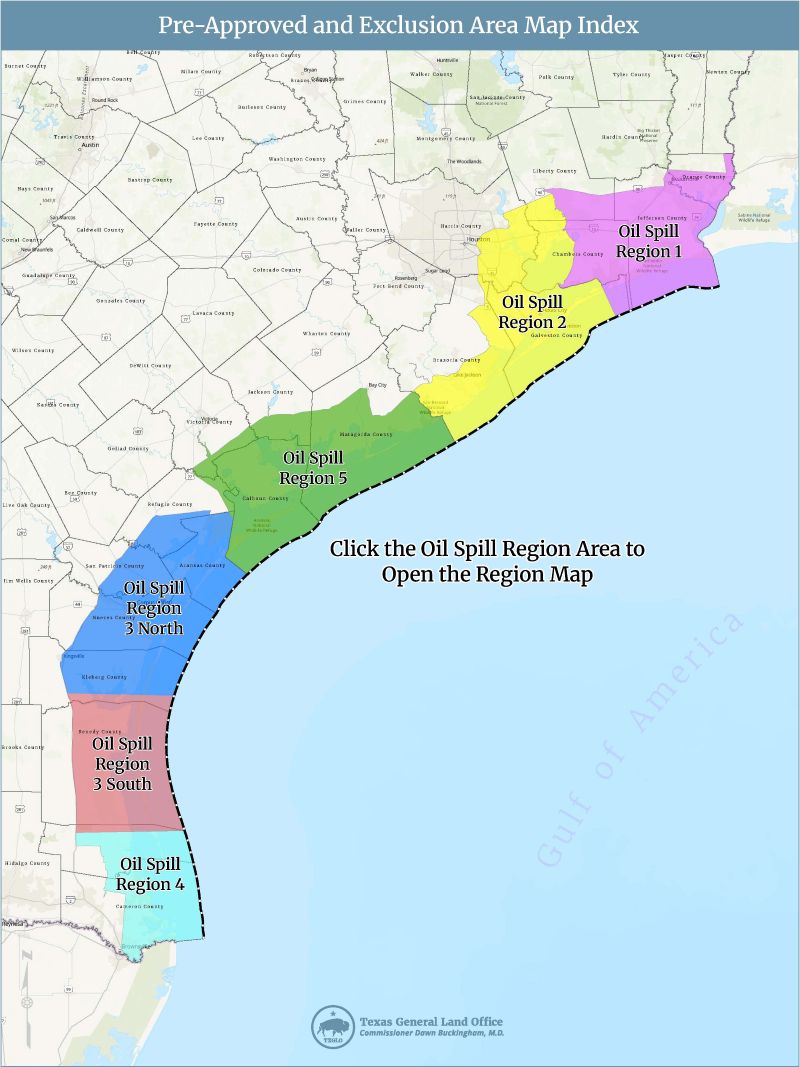 Oil Spill Pre-Approved and Exclusion Area Map Index