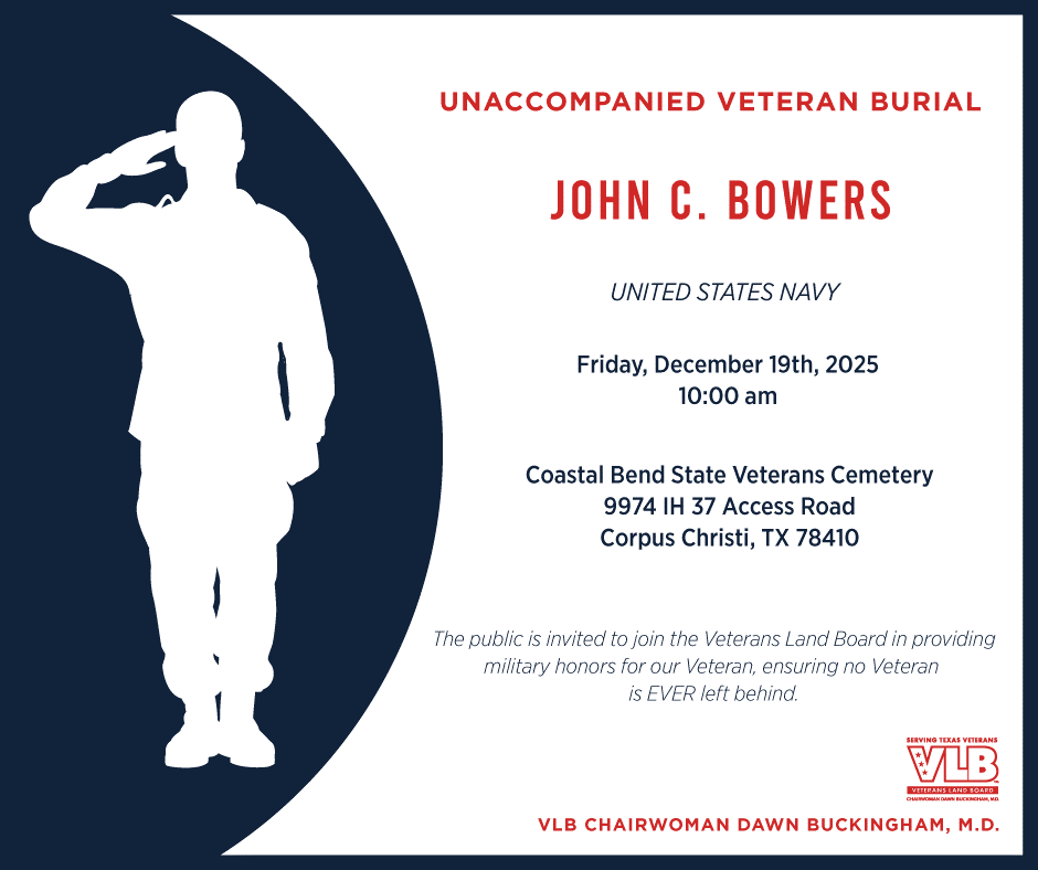 Unaccompanied Veteran Burial for John C. Bowers