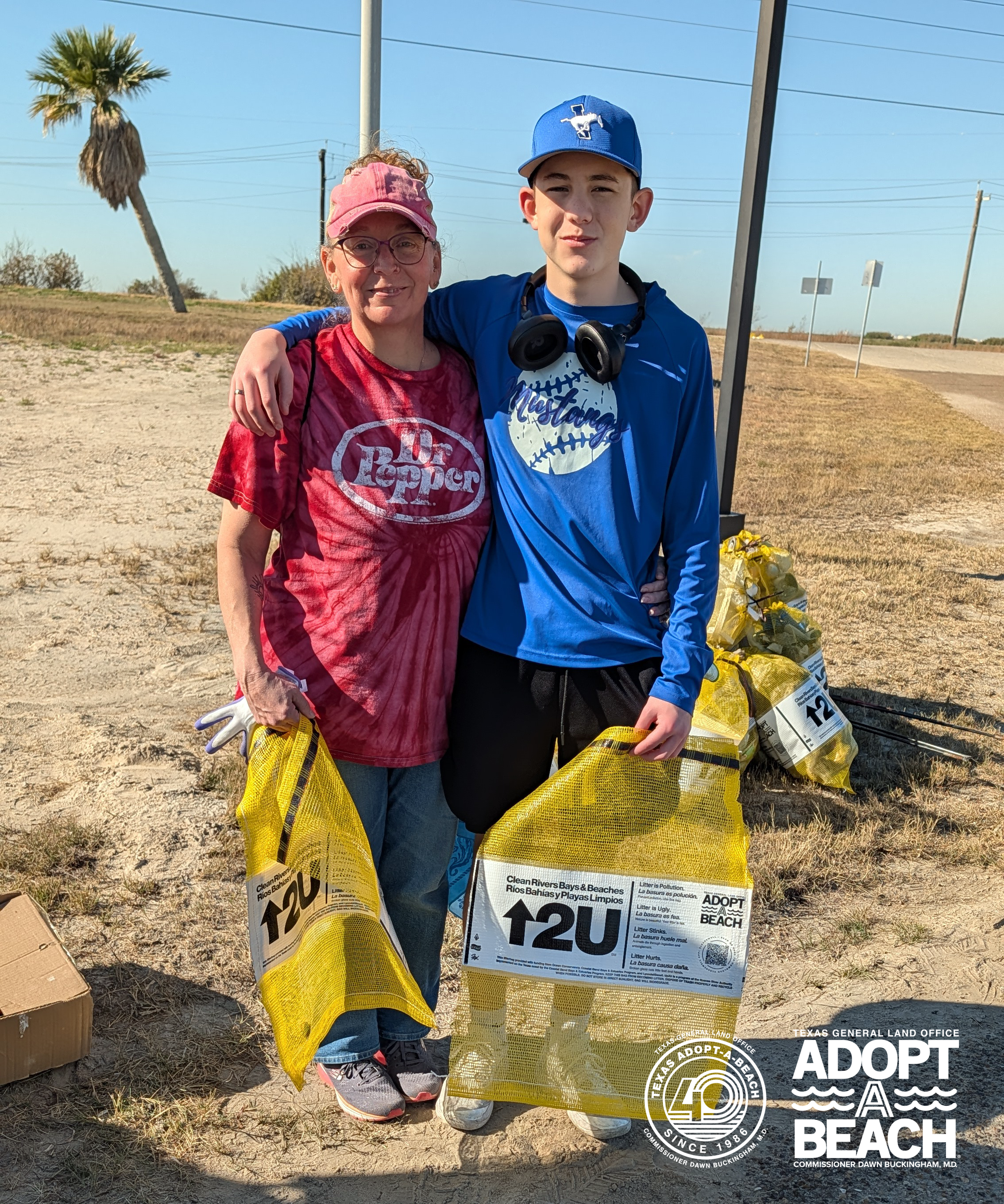 Adopt-A-Beach volunteers participate in the 2026 Adopt-A-Beach Winter Cleanup in Port Aransas