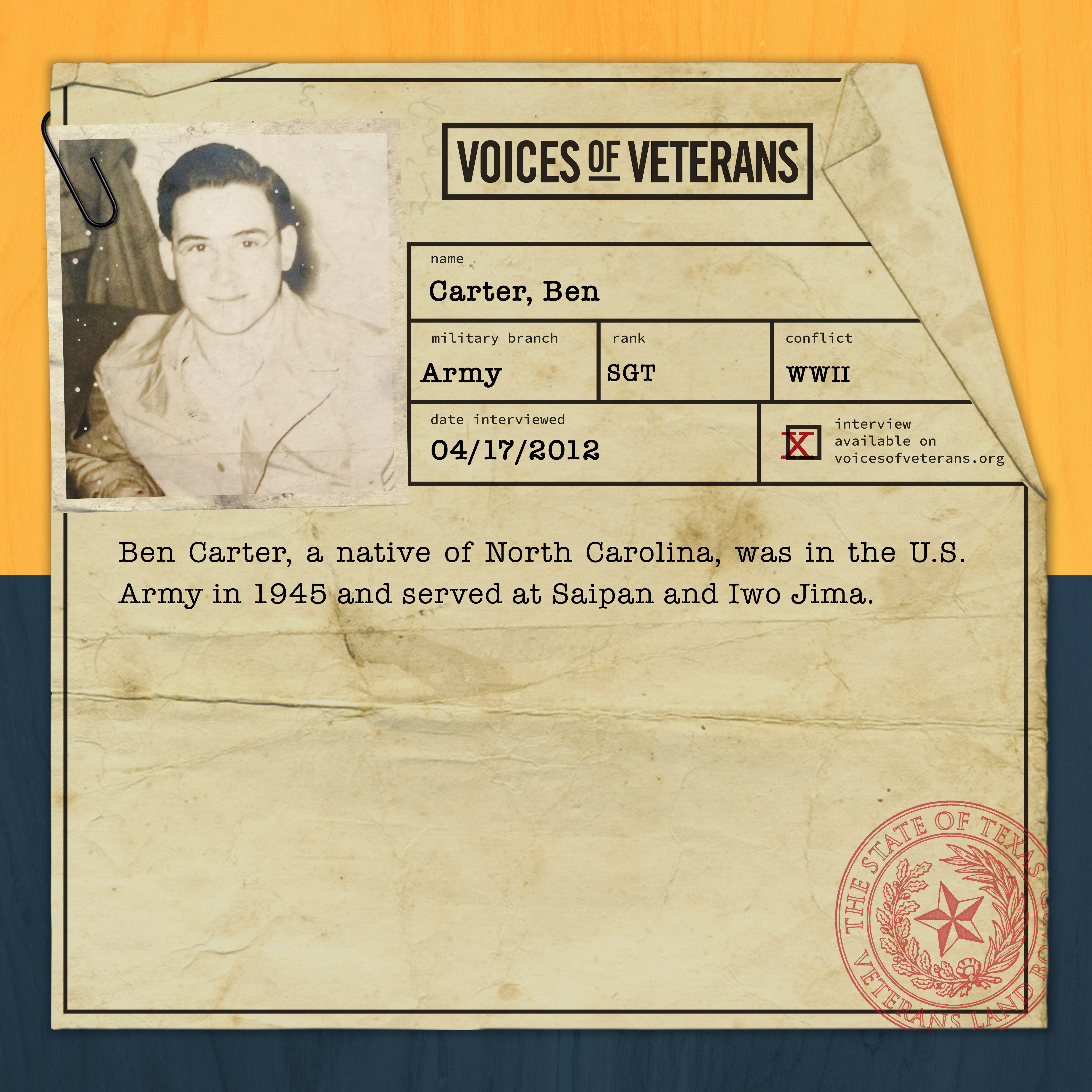 Sgt Carter's Bio