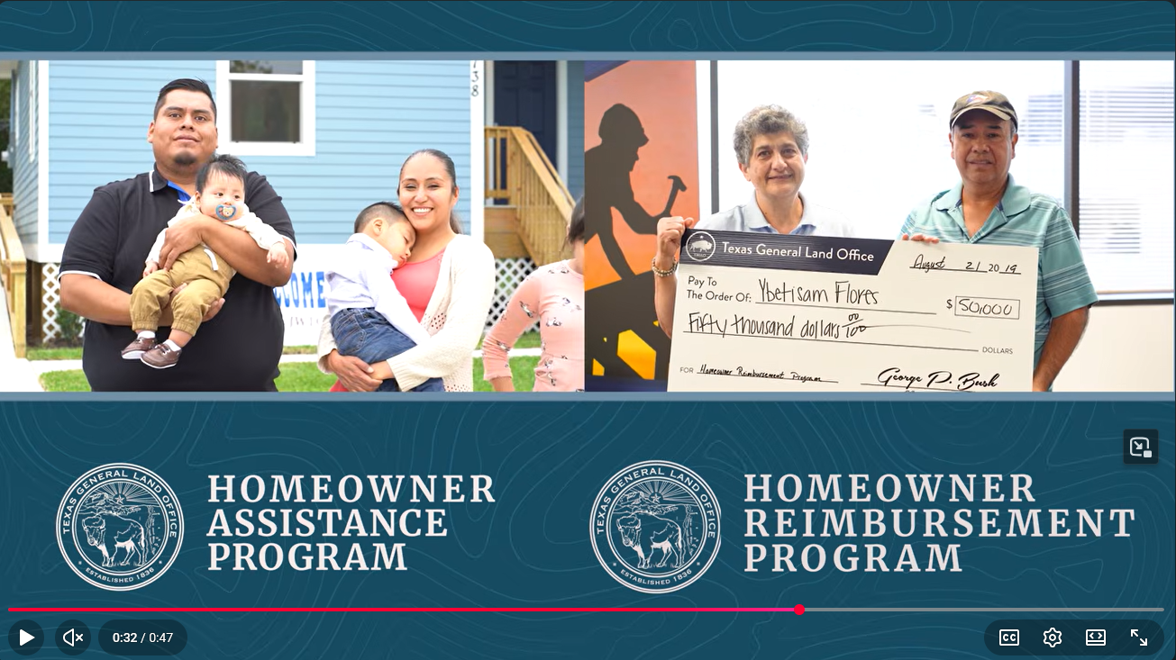 GLO’s Homeowner Reimbursement Program video thumbnail