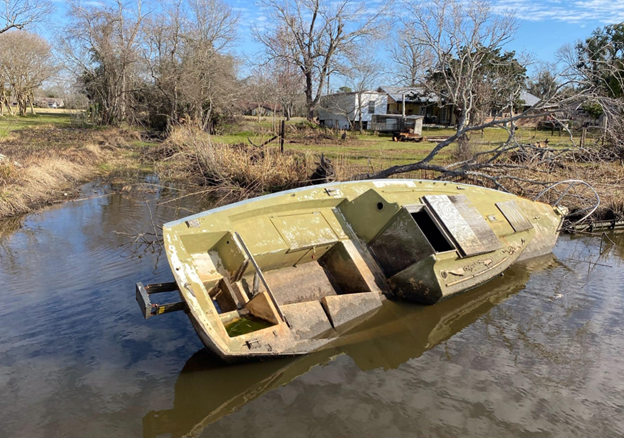 Derelict Vessel in Orange County at Cow Bayou